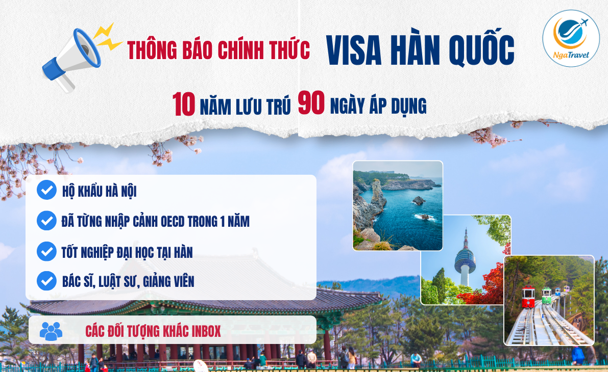 Visa Hàn Quốc 10 năm - Lưu trú 90 ngày
